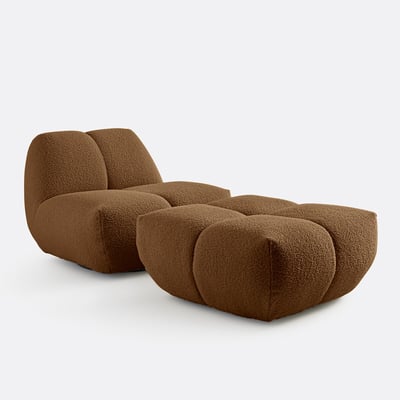 Puf, tejido de rizo grueso, L83 cm, Nuria LA REDOUTE INTERIEURS