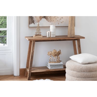 Console double plateau en bois recyclé L120 - CARRIE HELLIN, DEPUIS 1862