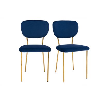 Chaises design en velours pieds métal doré (lot de 2) LEPIDUS MILIBOO