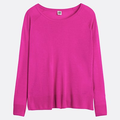 Jersey de cuello redondo en punto fino, manga larga LA REDOUTE COLLECTIONS