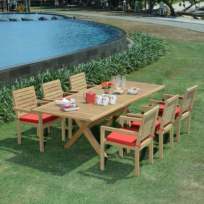 Salon de jardin teck massif Byblos, 6 places TECK ATTITUDE