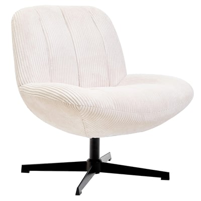 Fauteuil de salon pivotant, velours côtelé, NAMSOS NORDLYS