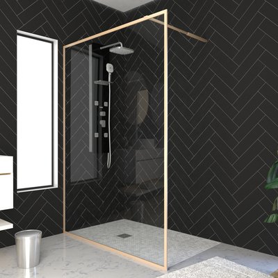 Paroi de douche à l'italienne fixe en verre trempé HOME MAISON