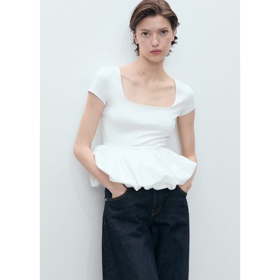 Top volant manches courtes MANGO