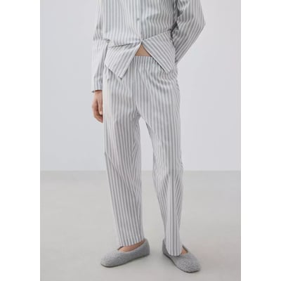 Pantalon coton à rayures MANGO
