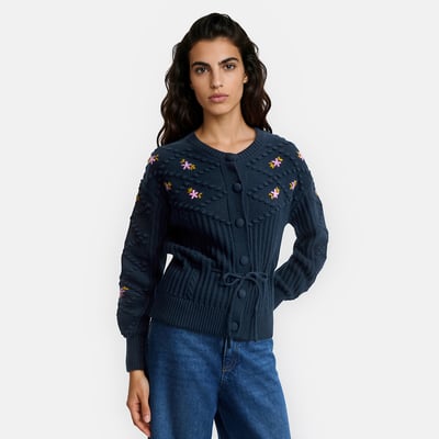 Floral Embroidered Tie-Waist Cardigan LA REDOUTE COLLECTIONS