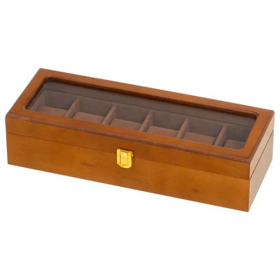 Coffret de rangement pour 6 montres en bois 33x13x8cm WADIGA