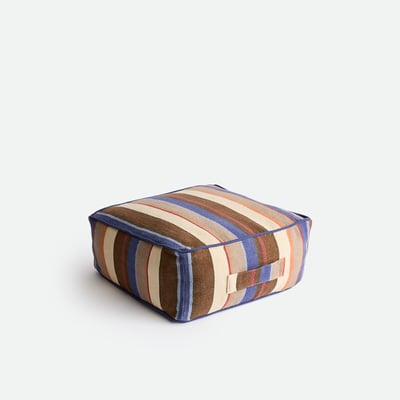 Coussin de sol rayé, coton, 50 x 50 cm, ISSIA LA REDOUTE INTERIEURS
