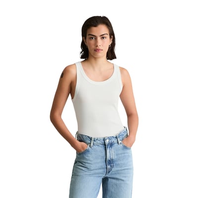 Débardeur côtelé slim en jersey stretch de coton bio MARC O’POLO DENIM
