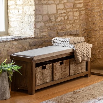 Toledo Oak Hallway Bench SO'HOME