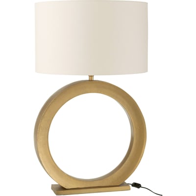 Lampe ronde en aluminium, Abat-jour tissu RECOLLECTION