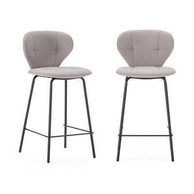 Lot de 2 tabourets avec pieds en métal noir H67 cm - MAURA CALICOSY
