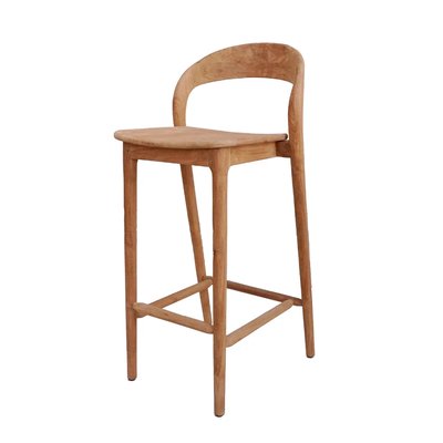 LUCIE - Chaise haute de bar en teck recyclé HYDILE