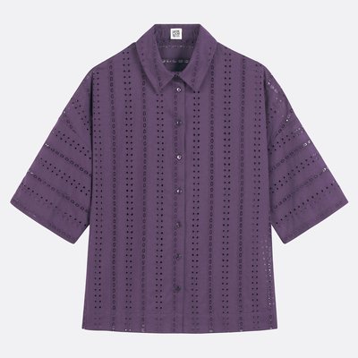 Broderie Anglaise Oversize Shirt with Elbow-Length Sleeves LA REDOUTE COLLECTIONS