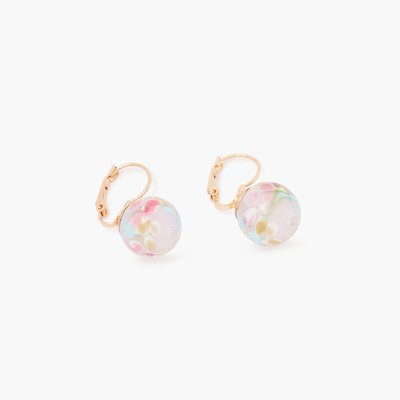 Petites boucles d'oreilles perles de verre roses BALABOOSTE
