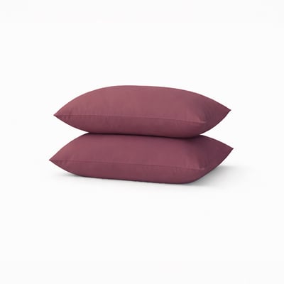 Lot de 2 taies d’oreiller unies en percale de coton bio, LES ESSENTIELS A DEMAIN
