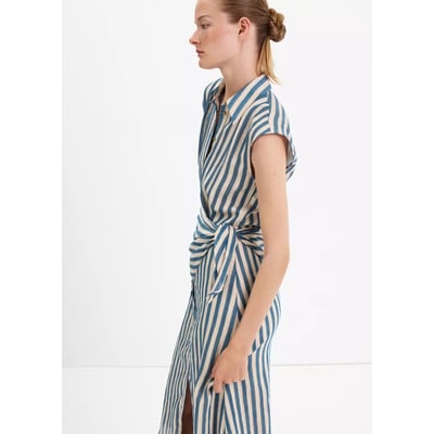 Robe chemisier rayures et foulard MANGO