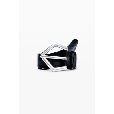 CEINTURE LARGE EN CUIR DESIGUAL