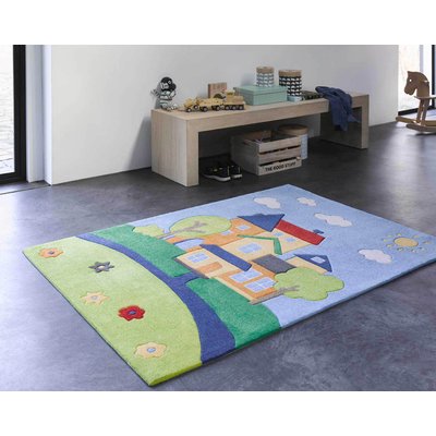 Tapis enfant tufté motif maison et relief , VILLA VILLAKULLA SMART KIDS