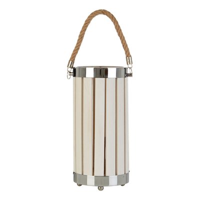 Wooden Lantern Style with Rope Handle Table Lamp SO'HOME