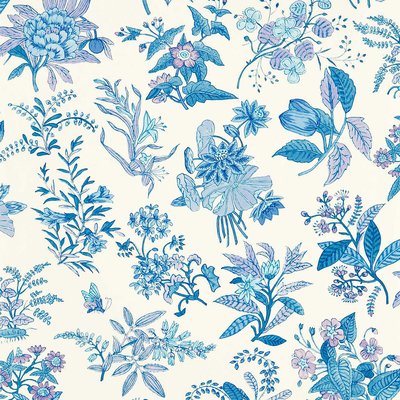 Woodland Floral Lapis Amethyst Pearl Wallpaper HARLEQUIN X SOPHIE ROBINSON