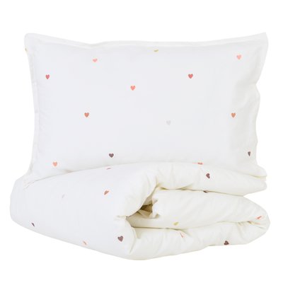 Parure de couette bébé coton bio PETITS COEURS LITTLE CREVETTE