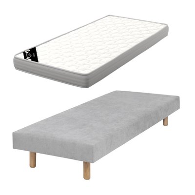 Pack sommier tapissier avec matelas Bois massif  HABBY AKITEN RETAIL