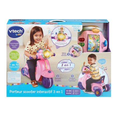Porteur scooter interactif 3 en 1 rose VTECH
