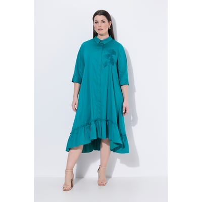 Robe longue, avec ginkgo brodée ULLA POPKEN