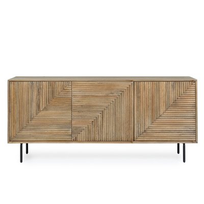 Buffet en bois de manguier 3 portes et pieds métal noir L180 - MANAUS HELLIN, DEPUIS 1862