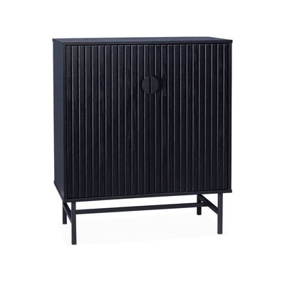 Buffet effet bois rainuré 2 portes 80cm BAZALT SWEEEK
