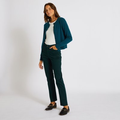 Pantalon droit contenant du coton, certifié Oeko-Tex MONOPRIX