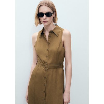 Robe chemisier lin ceinture MANGO