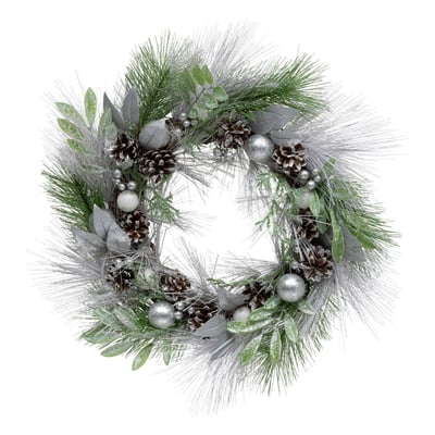 Couronne boules de Noël et pommes de pin D50 cm FEERIC LIGHTS & CHRISTMAS