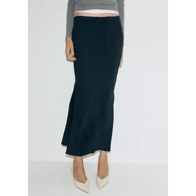Jupe à taille élastique avec fentes MANGO