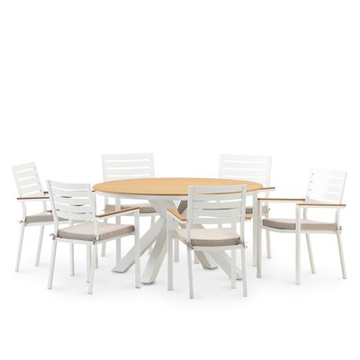 Salon de jardin, 6 chaises, OSAKA DEFORA HOME