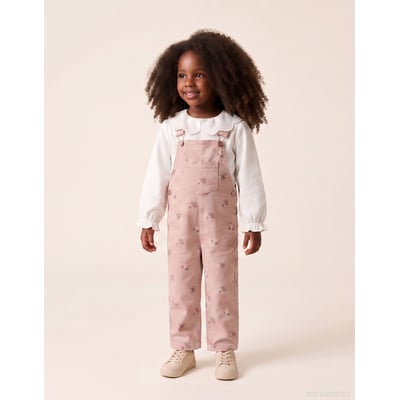 Salopette en sergé avec motif floral ZIPPY