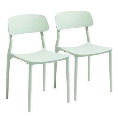Lot de 2 chaises de jardin en polypropylène, SOFIA OVIALA