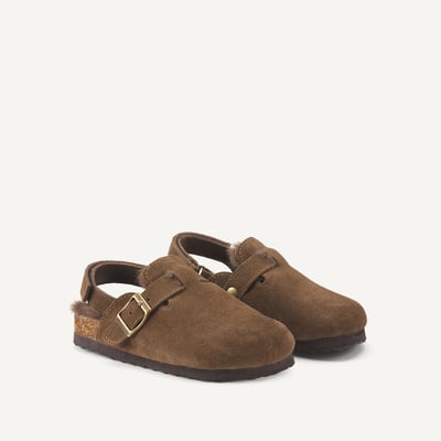 Mules sabots fourrées en cuir LA REDOUTE COLLECTIONS