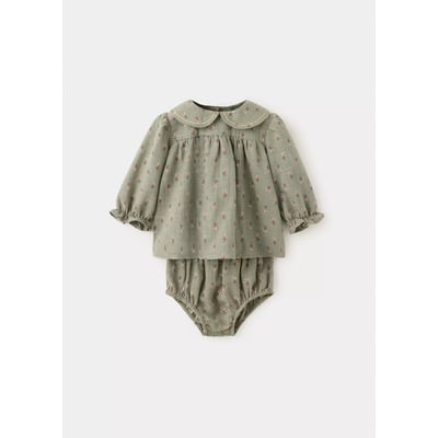 Robe et barboteuse imprimé floral MANGO BABY