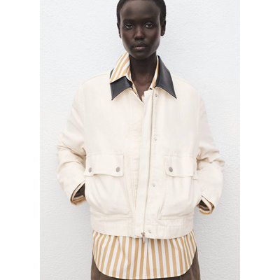 Parka en jean col contrasté MANGO