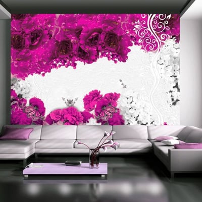 Papier peint intissé panoramique Fleurs Colors of spring: fuchsia EDEN