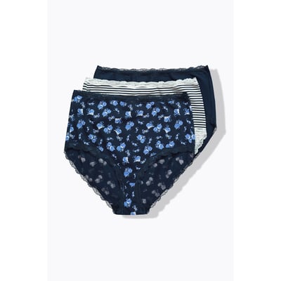 Culottes maxi, lot de 3, liseré en dentelle ULLA POPKEN