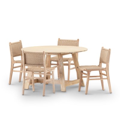 Salon de jardin, 4 chaises, LAMAS & MODENA DEFORA HOME