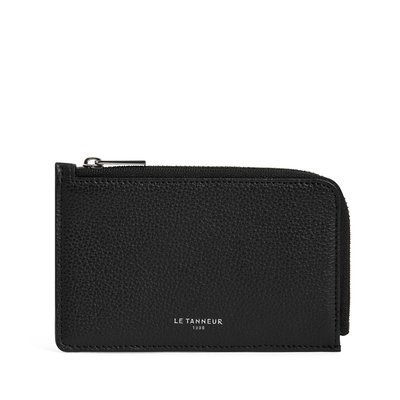 Porte cartes zippé en cuir grainé EMILIE LE TANNEUR