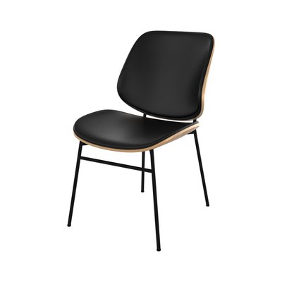 Chaise en bois, PU et pieds en métal (à l'unité) - HECTOR RENDEZ-VOUS DÉCO