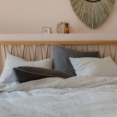 Parure de lit Housse de couette + 2 taies carrées, Made in France, NATUREL A DEMAIN