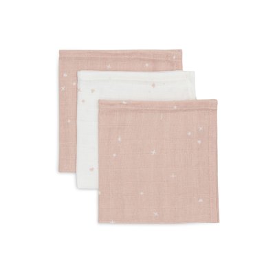 Lot de 3 langes en coton 31 x 31 cm Twinkling Wild Rose JOLLEIN