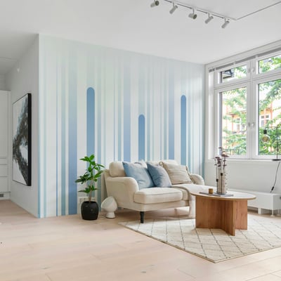 Papier peint panoramique Élévation, Bleu 450 x 250cm ACTE DECO