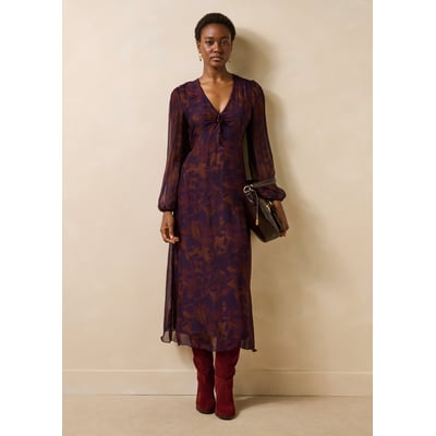 Robe longue à imprimé floral manches longues LA FEE MARABOUTEE